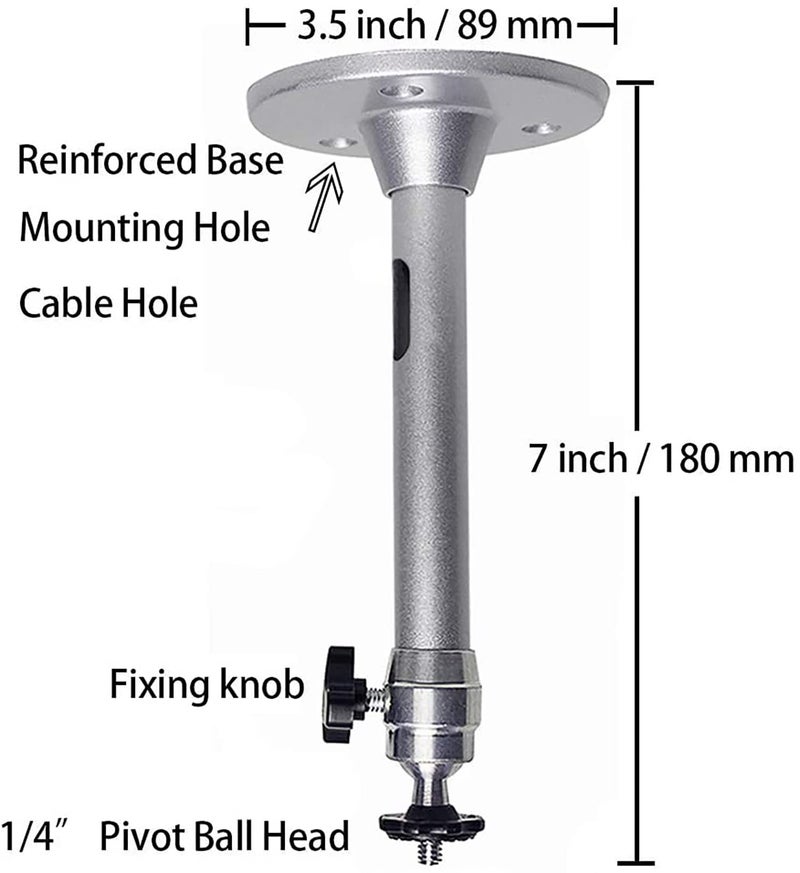 2-Be-Best Mini Projector Mount Projector Ceiling Mount 360Â° Adjustable Projectors Wall Mount Rotation Compatible with TMY HAPPRUN AuKing ELEPHAS HOMPOW ClokoWe Projectors - Image 4